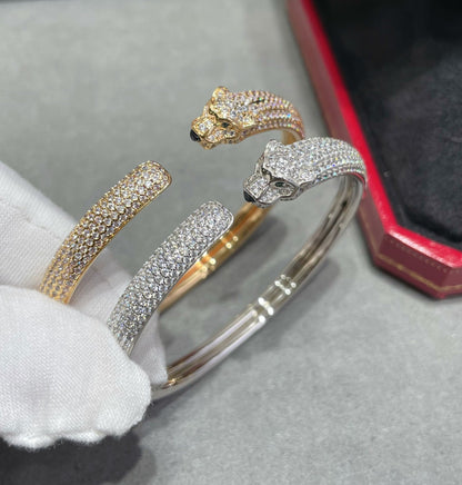 [Love More]PANTHERE FULL DIAMOND OPEN BRACELET
