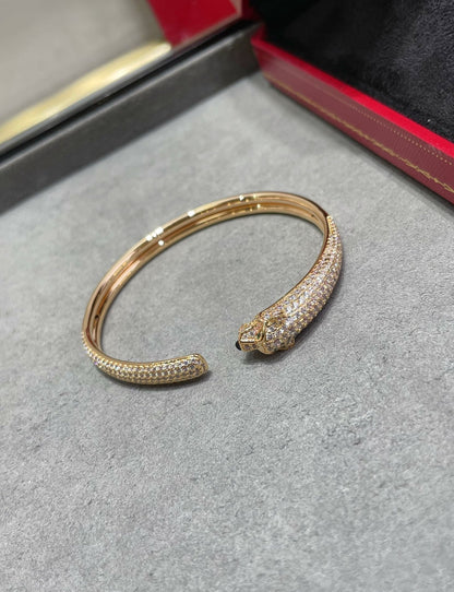 [Love More]PANTHERE FULL DIAMOND OPEN BRACELET