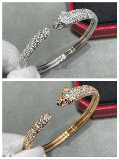 [Love More]PANTHERE FULL DIAMOND OPEN BRACELET