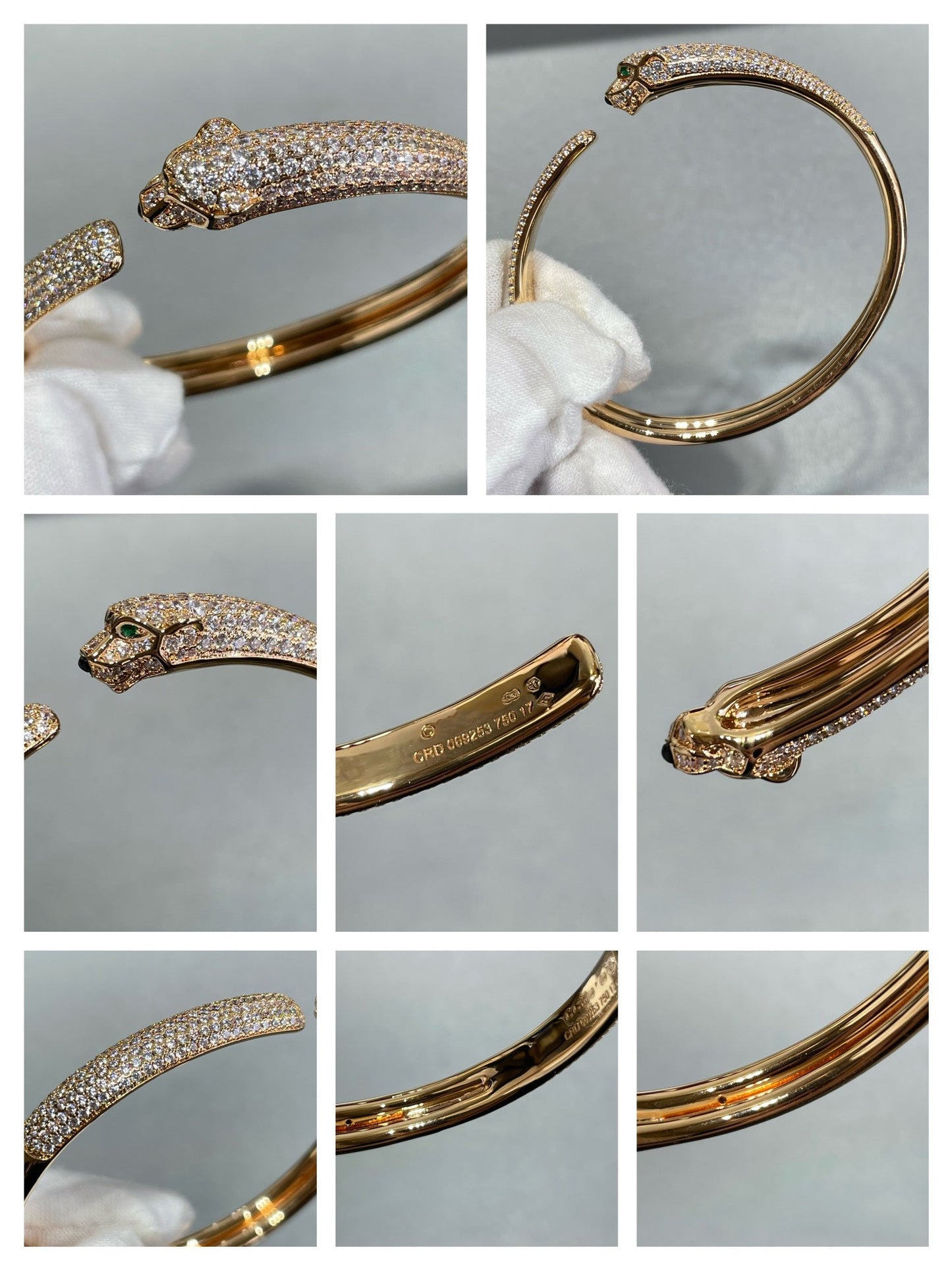 [Love More]PANTHERE FULL DIAMOND OPEN BRACELET