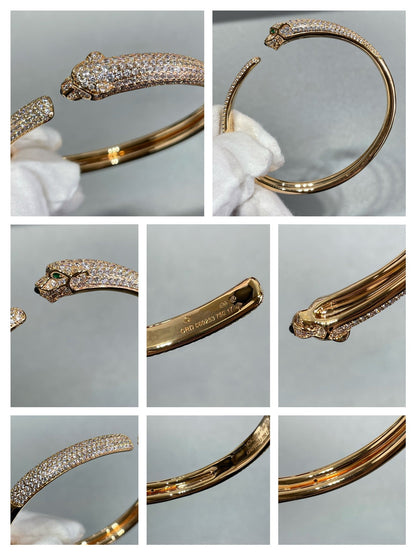 [Love More]PANTHERE FULL DIAMOND OPEN BRACELET